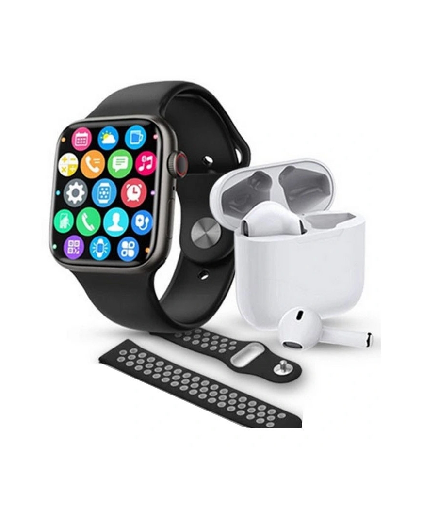 MONTRE CONNECTÉE W26 PRO MAX SÉRIE 8 + AIRPODS + 2 CEINTURES - NOIR